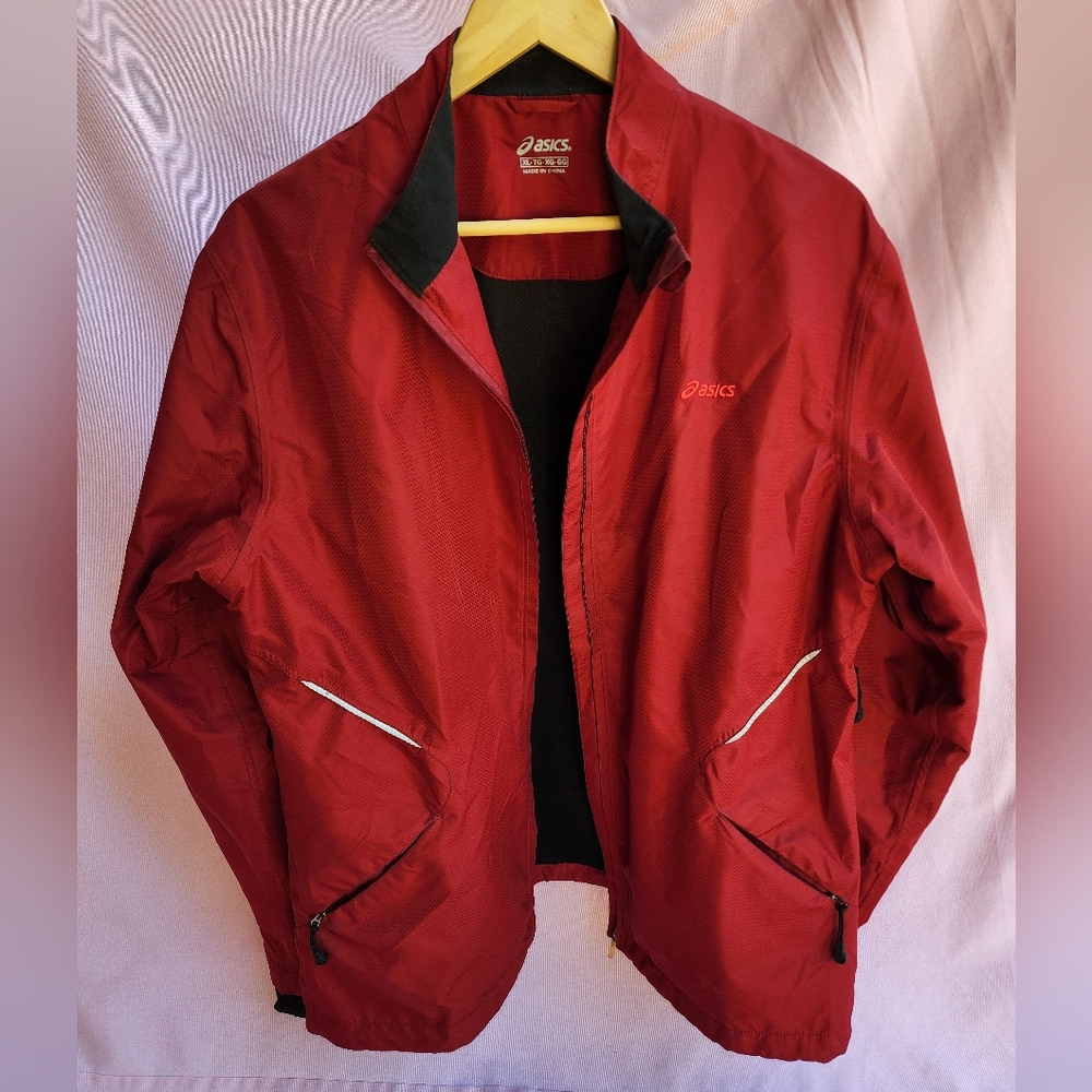 Asics Red Rain Zip Jacket